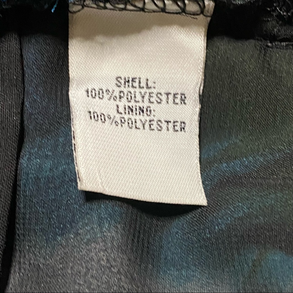 Kenneth Cole Dress Size 6 Blue Green Black Sleeveless Tiered Layered Cowl Neck - Picture 5 of 8